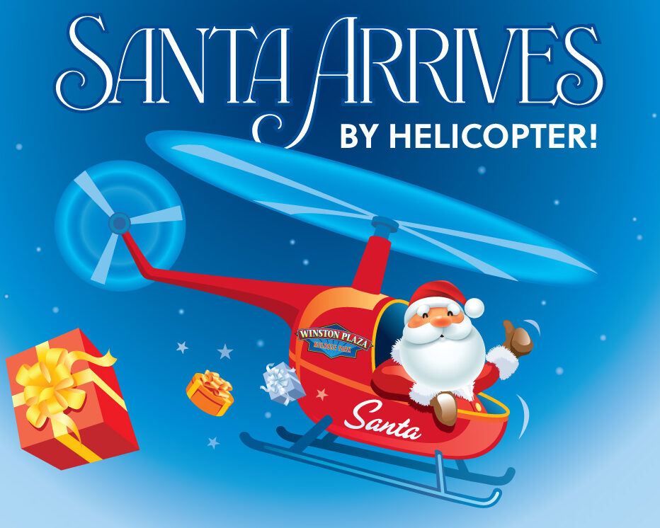 Santa Arrives by Helicopter! | Stratford Crossing